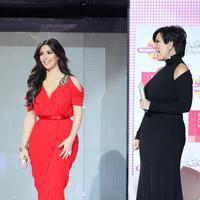 Kim Kardashian and Kris Jenner appear on a catwalk in the middle of the Dubai Mall